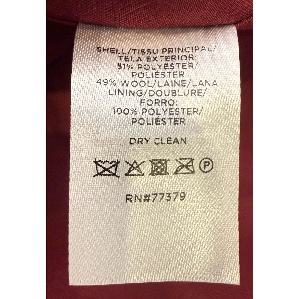 NEW ANN TAYLOR RICH MULBERRY TIE WAIST BALLOON SLEEVE WOOL BLEND COAT SZ XL - Picture 7 of 7